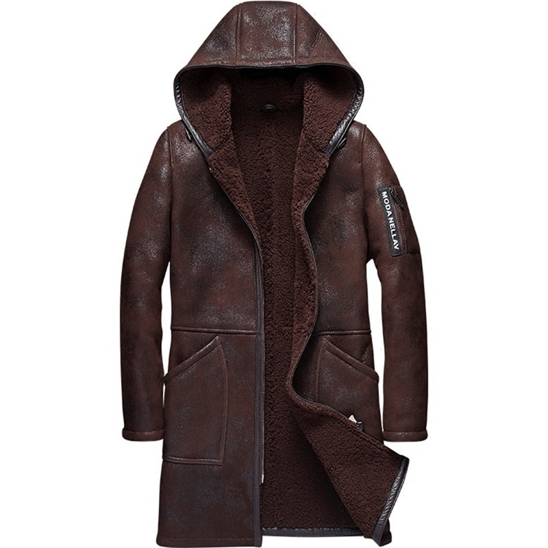 mens leather shearling jacket