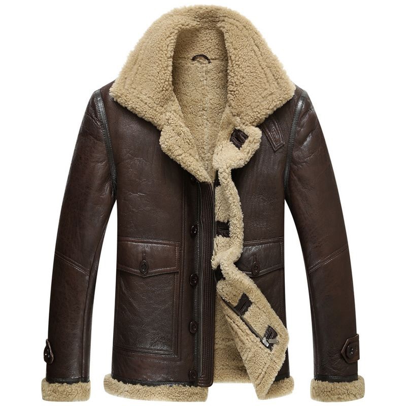 Imported Cowhide Down Jacket Mens Black Leather Coat Short Hooded Winter  Overcoat Thick Windbreaker » Denny&Dora Shearling Jacket