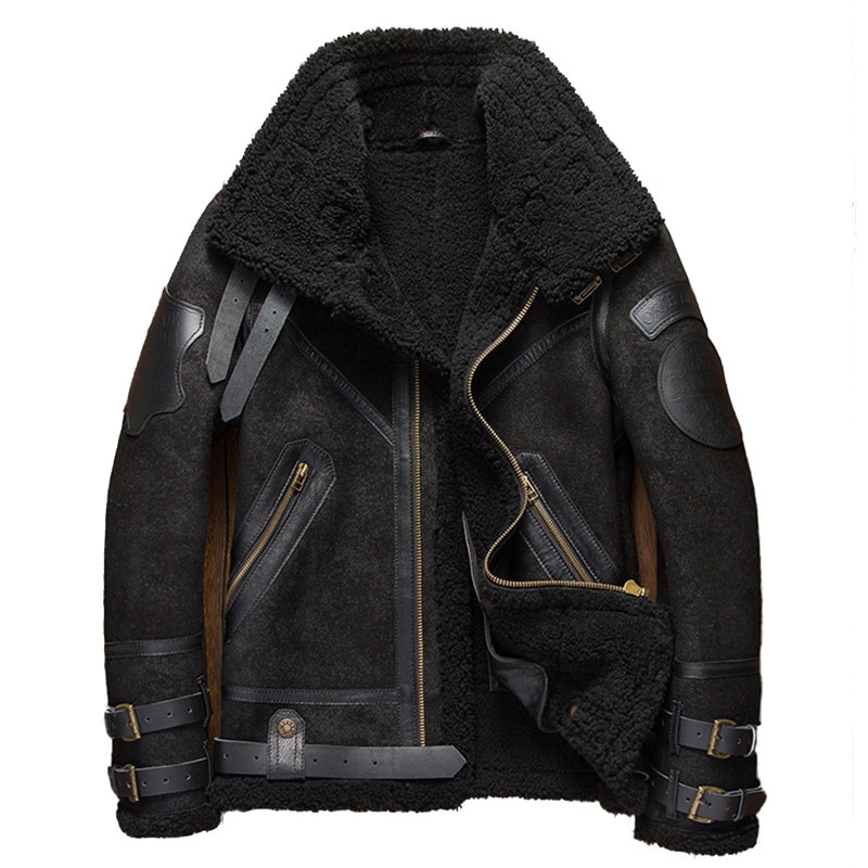 mens leather shearling jacket