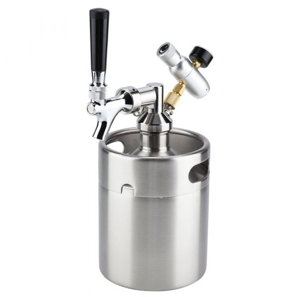 2L Mini Stainless Steel Beer Keg With Faucet Pressurized Home Beer