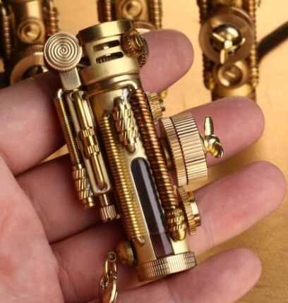 Retro old-fashioned 110G brass kerosene Handmade steampunk lighter