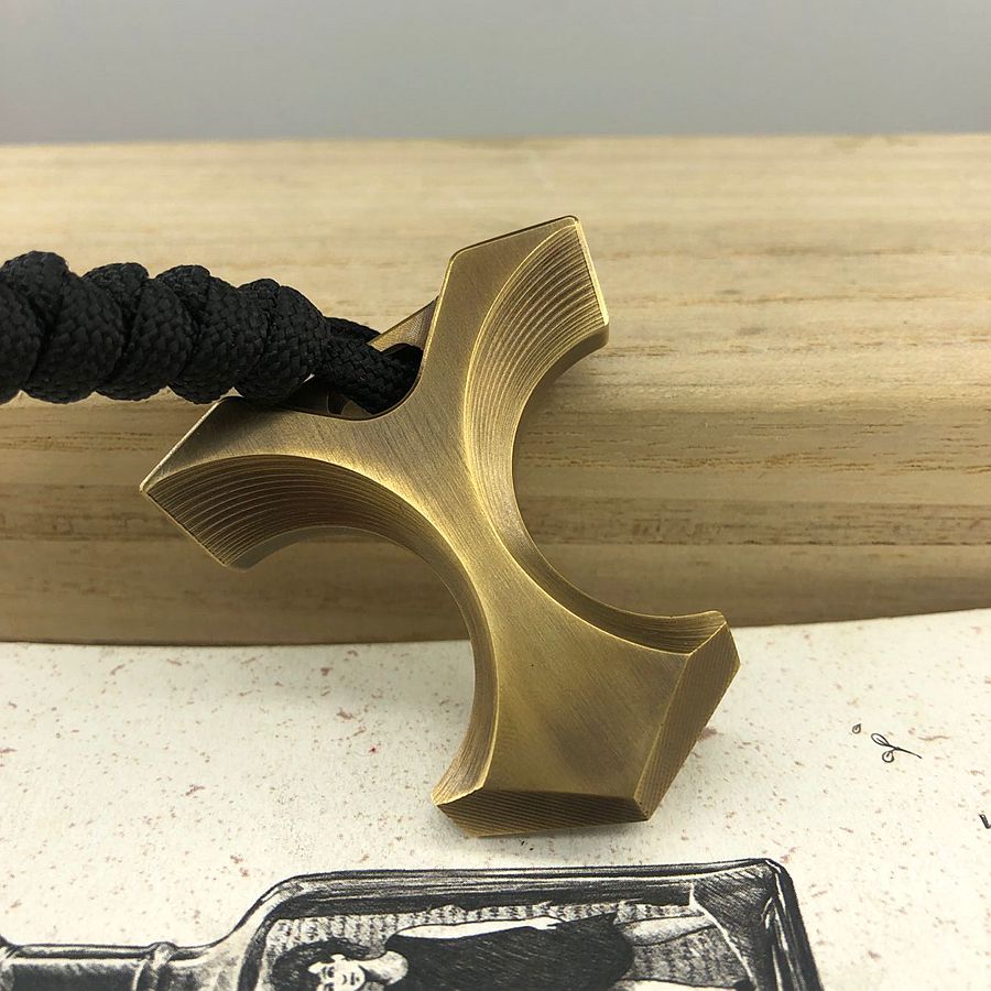 A Solid Brass EDC Tactical Pendant & Tool