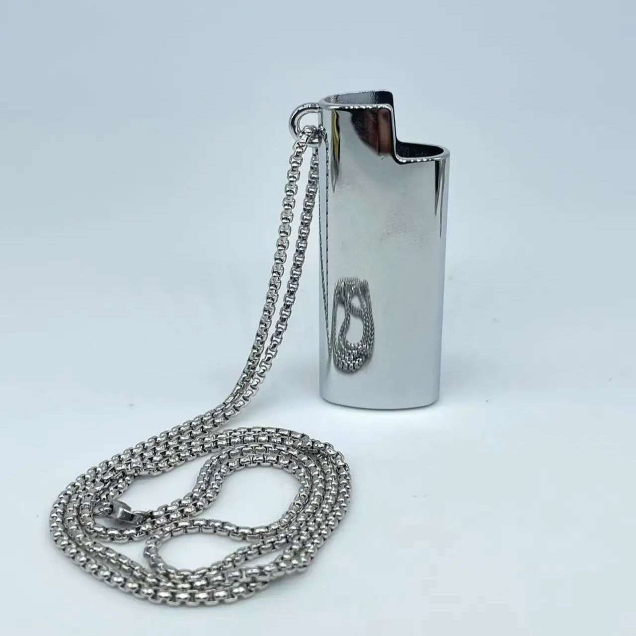 Metal Lighter Shell w/ Chain for BIC J5 Mini