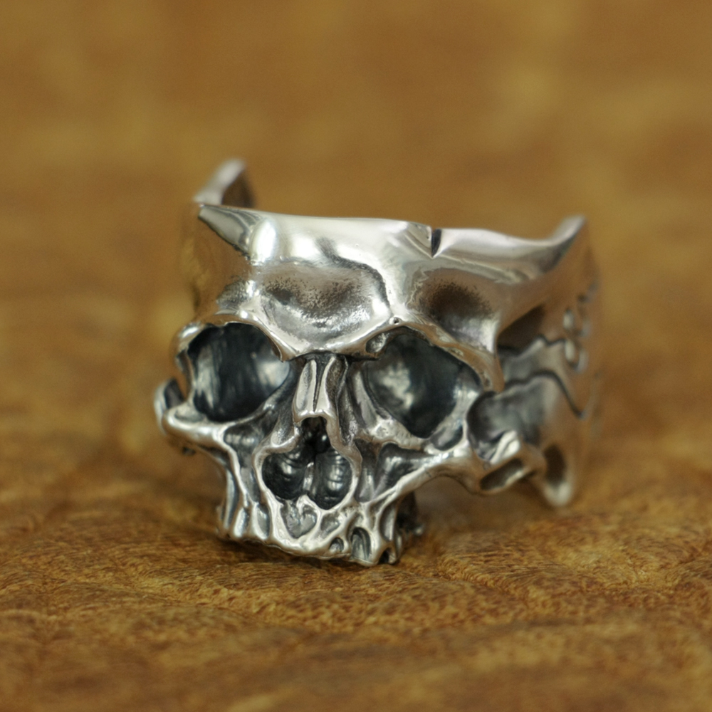 Open Skull 925 Sterling Silver Ring