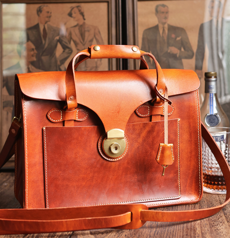 Premium Cowhide Laptop & Messenger Bag