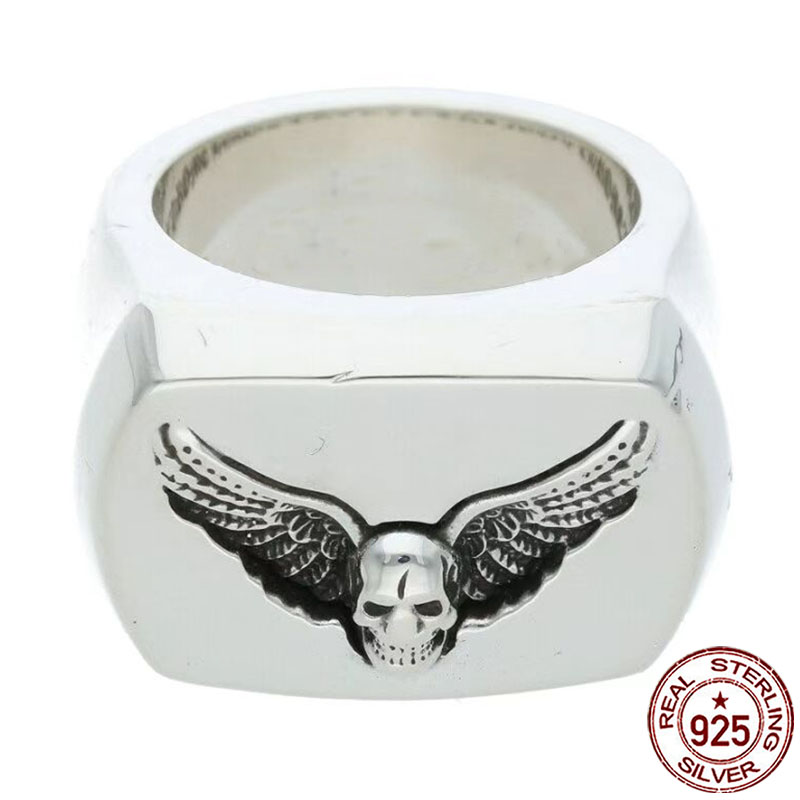 “The Fallen Angel” – A 925 Silver Skull Ring