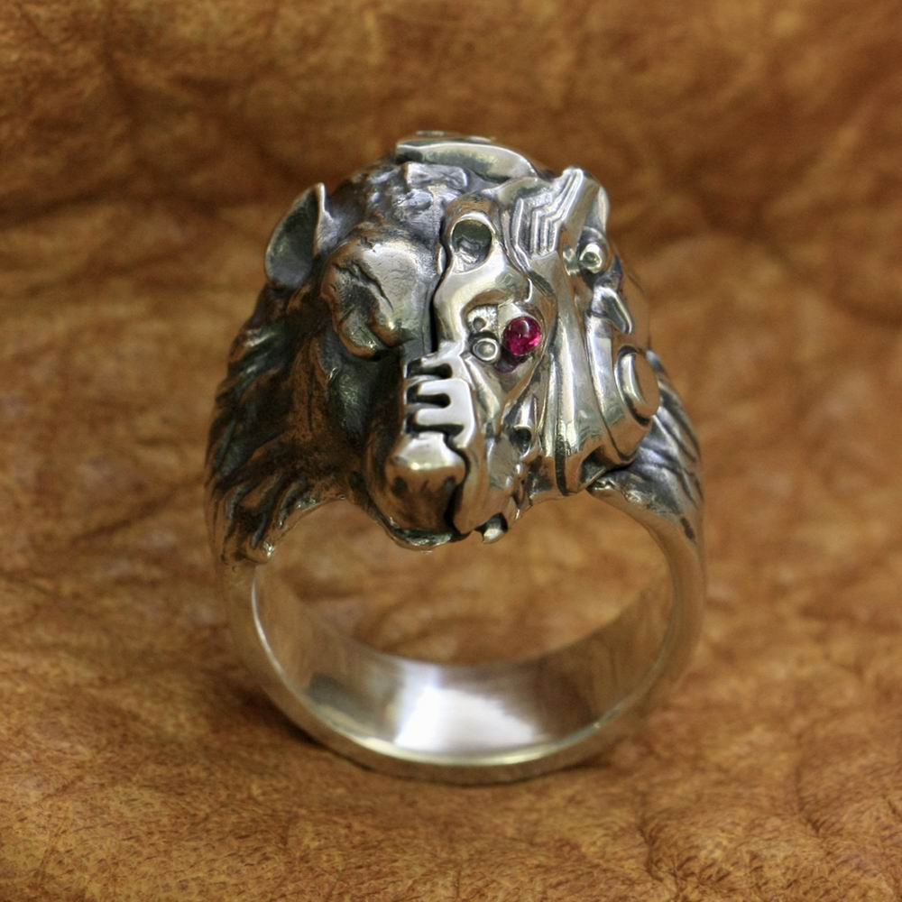 “The ‘Machine-Grizzly’ ” – A 925 Silver Biker Punk Ring